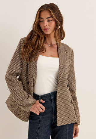 Shaped Blazer Patterned