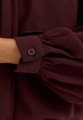 Flounce Tie Blouse Red