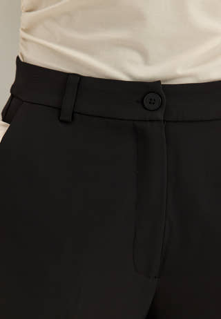 High Waist Wide Suit Trousers Black