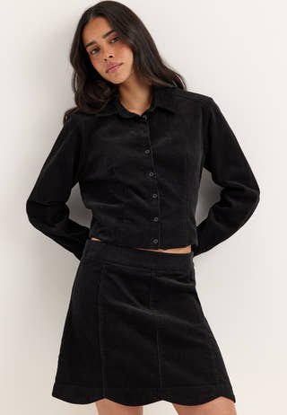 Corduroy Mini Skirt Black