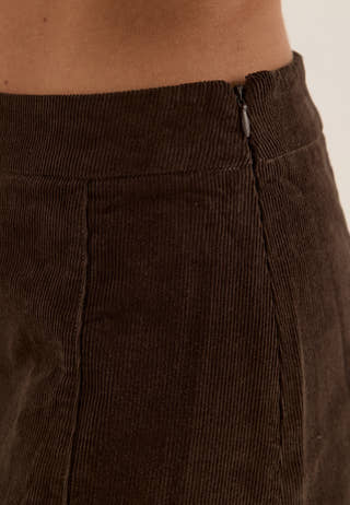 Corduroy Mini Skirt Brown