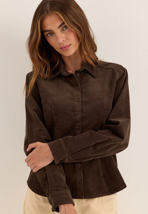 Corduroy Shaped Shirt Brown
