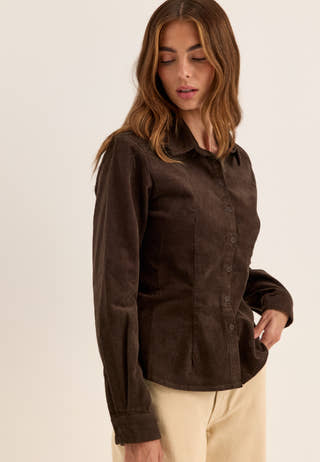Corduroy Shaped Shirt Brown