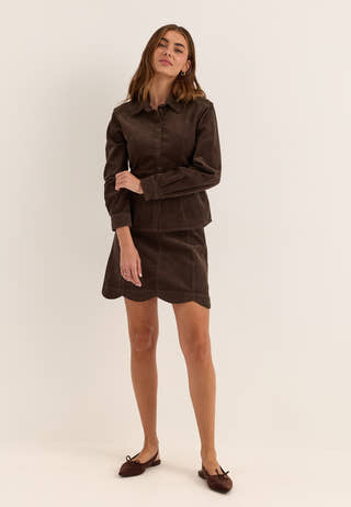 Corduroy Shaped Shirt Brown
