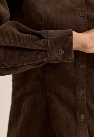Corduroy Shaped Shirt Brown