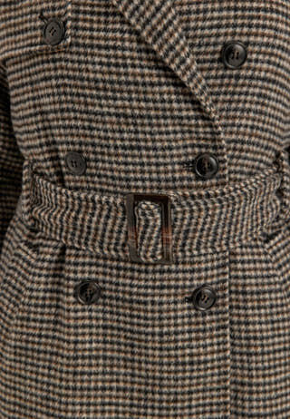 Wool Blend Trench Coat Patterned
