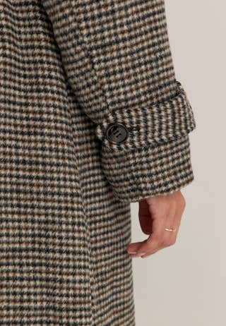 Wool Blend Trench Coat Patterned