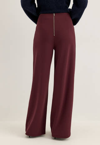 High Wide Trousers Red