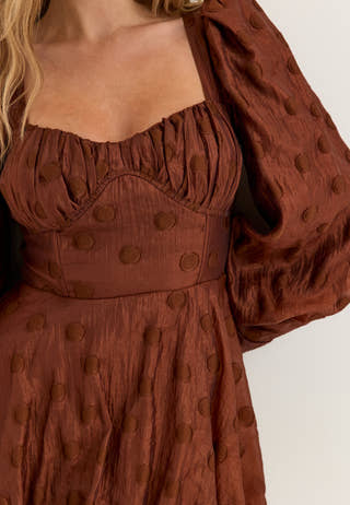 Corset Puff Sleeve Mini Dress Purple