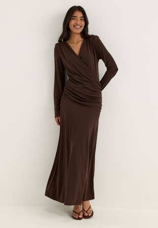 Drapy Maxi Dress Brown