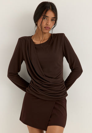 Drapy Top Brown
