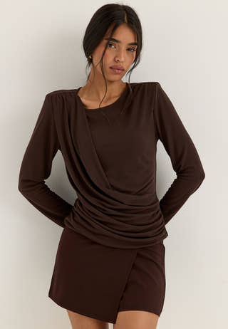 Drapy Top Brown