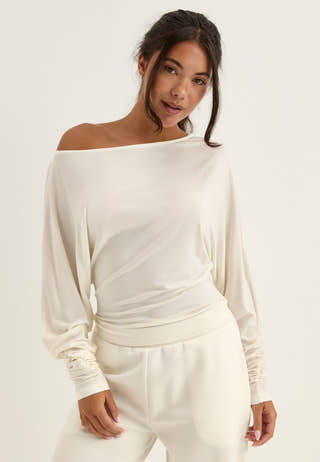 Modal Batwing LS Top White