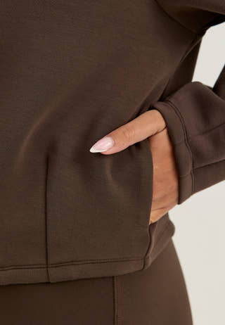Bubble-hem Bomber Jacket Brown