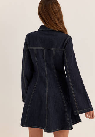 Denim Mini Dress Blue