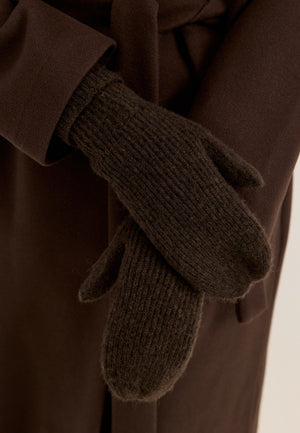 Wool Blend Knitted Mittens