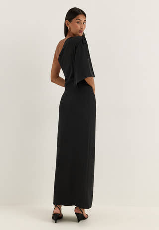 Ruched One Shoulder Maxi Dress