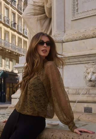 High Neck Lace Blouse