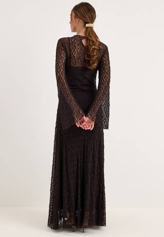 Lace Ankle Dress Brown