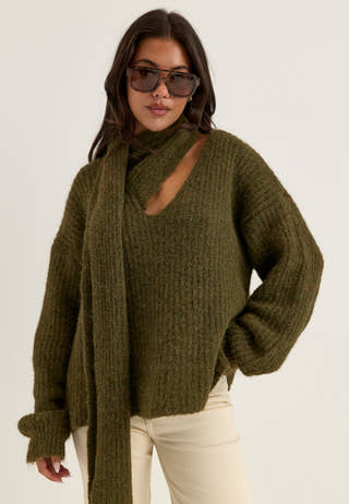 Knitted Scarf Sweater Green