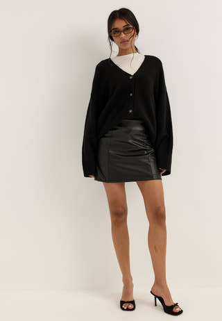 PU Mini Skirt Black