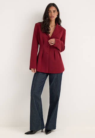 Shaped Blazer Red