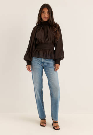 Draped Blouse Brown