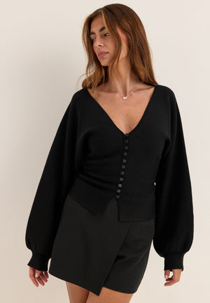 Jersey Wrap Skort Black