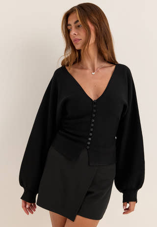 Jersey Wrap Skort Black