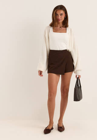 Jersey Wrap Skort Brown