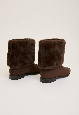 Faux Fur Boot Brown