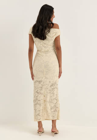 Asymmetric Jacquard Stretch Ankle Dress