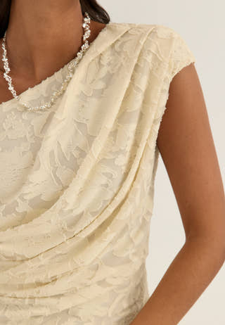 Asymmetric Jacquard Stretch Ankle Dress