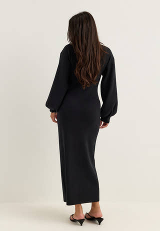 Knitted Midi Dress Black