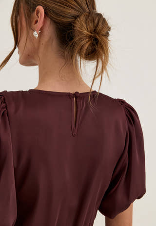 Smock Satin Maxi Dress Purple