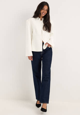 Agraffe Short Blazer White