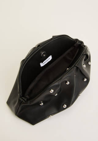 Gathered Stud Clutch Silver