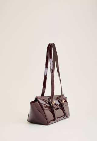 High Shine Buckle Bag Red