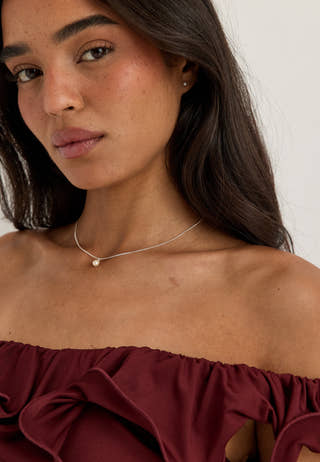 Evena Gift Set, Necklace & Earstuds, silver-plated Silver