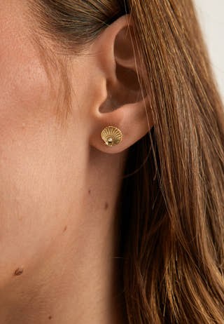 Opal Seashell Earrings Gold-plated Gold