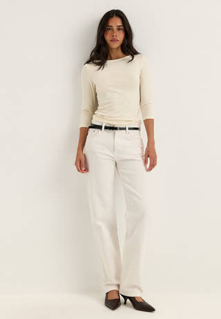 3/4 Sleeve Top White