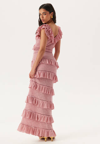 Knitted Frill Ankle Skirt