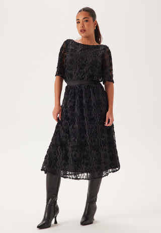 3D Flower Midi Skirt