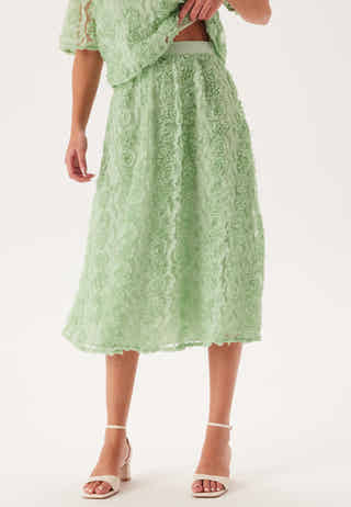 3D Flower Midi Skirt