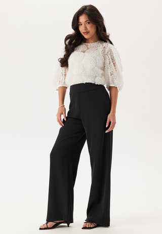 3D Flower Puff Sleeve Blouse