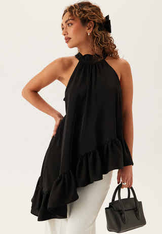 Asymmetric Halter Neck Blouse