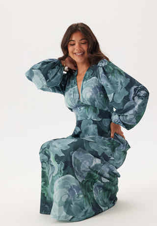 Balloon Sleeve Maxi Dress