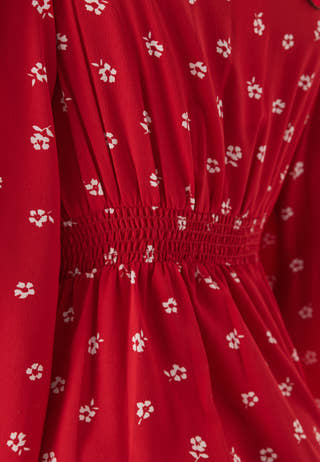 Balloon Sleeve Maxi Dress