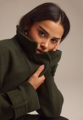 Belted Wool Blend Coat