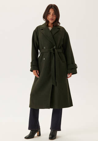 Belted Wool Blend Coat